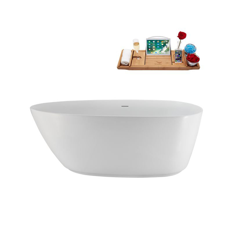 Baignoire autoportante 67 "avec drain 67" Streamline, Bronze huilé mat