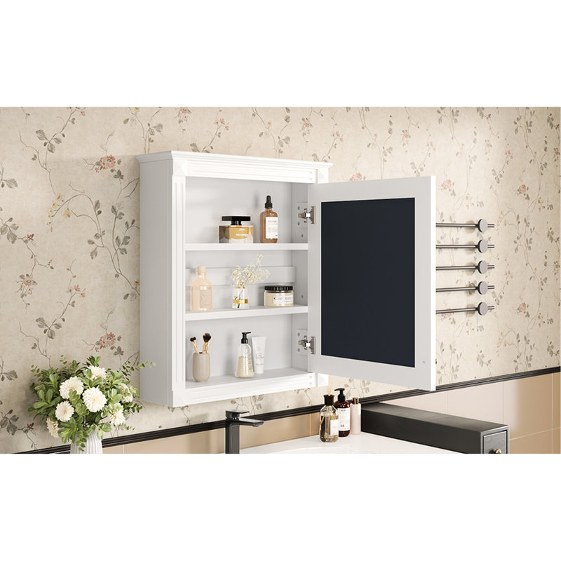 Armoire à miroir pour économiser de l'espace dans la salle de bain - Boîte murale, installation facile, apparence moderne, efficace