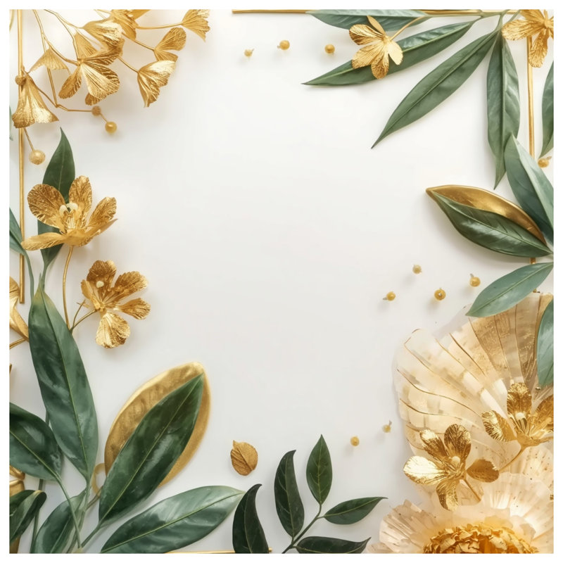 Gold Green Foliage Comforter, King