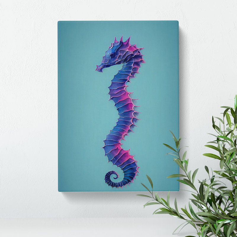 Seahorse In Colour No.1 - Wrapped Canvas, 50cm H x 35cm W x 3cm D