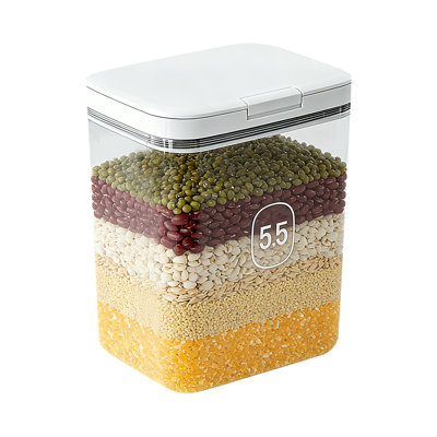 1,45 gallons contenant des aliments transparents avec couvercle, tasse à mesurer et distributeur de détergent à lessive en plastique pour la cuisine