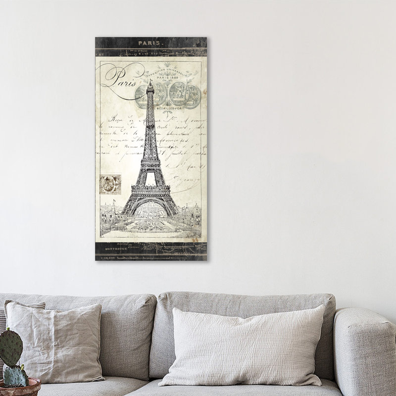 « paris exposition : tour eiffel », reproduction d’impression sur toile tendue, H 36 po x l 18 po
