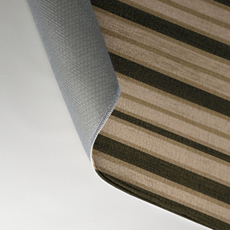 Tapis intérieur / extérieur brun HorizontalStripes, Rectangle 5 pi x 7 pi