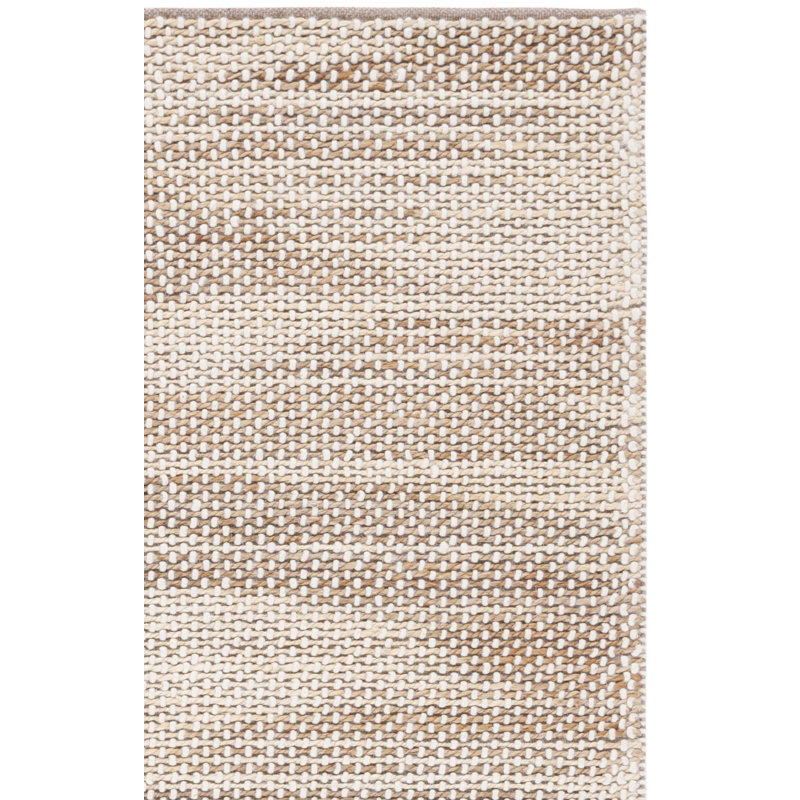 Tapis naturel / beige fait à la main Charvik, Rectangle 6 pi x 9 pi