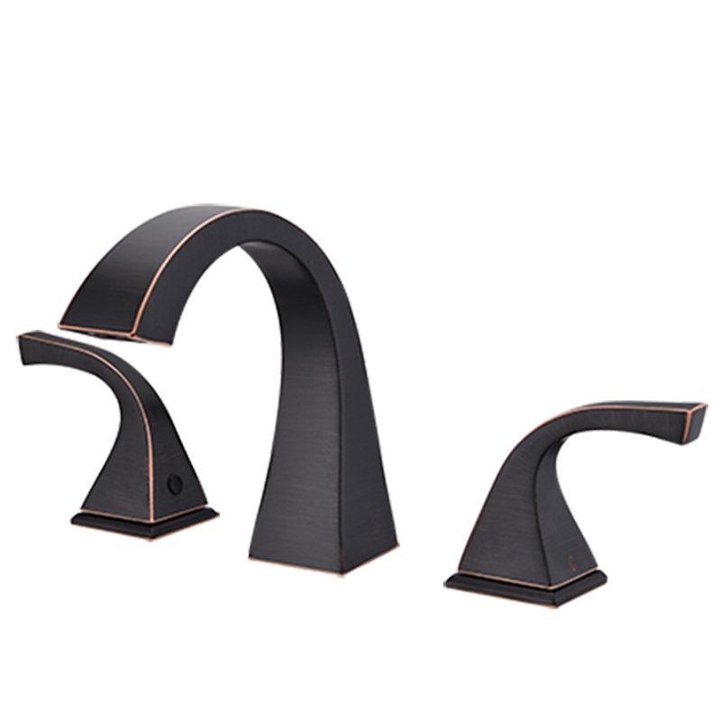 Robinet de salle de bain à large entraxe, Bronze huilé