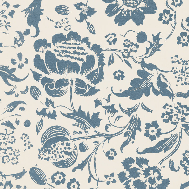 Floral Toile I by Wild Apple Portfolio - Wrapped Canvas Painting, 91cm H x 91cm W