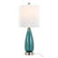 Lampe de table Bottega 22 po en verre saphir bleu, nickel brossé et toile de lin blanche de Grandview Gallery - ensemble de 2