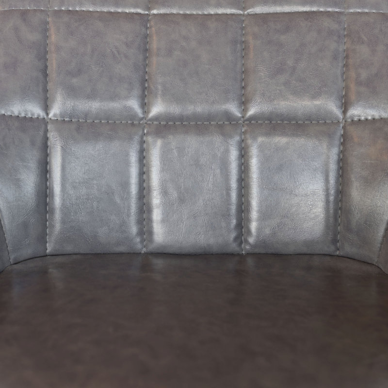 Moralez Upholstered Counter Stool with Metal Frame, Grey