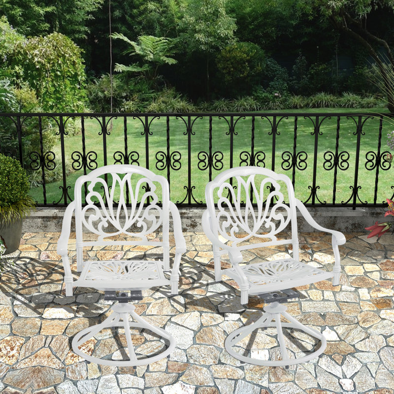 Chaise de patio pivotante (ensemble de 2), Blanc