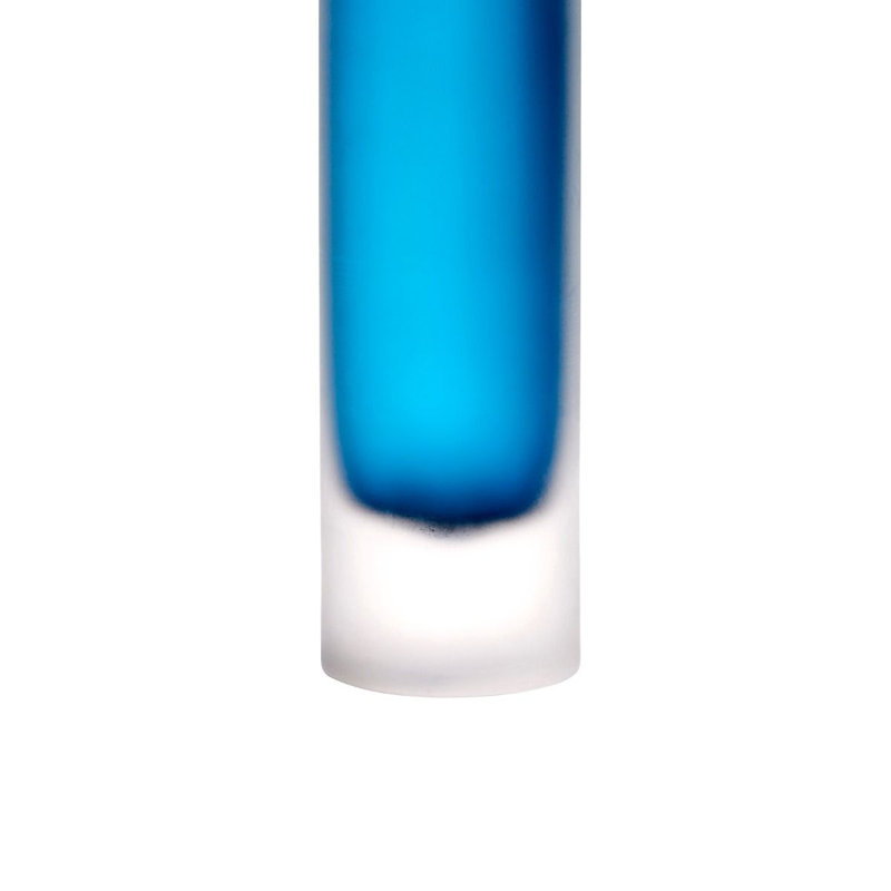 Lungo Handcrafted Glass Table Vase, 17.5" H x 4" W x 4" D, Midnight Blue