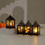 Mini lanterne rétro d'Halloween à DEL avec motif d'étoiles - veilleuse électronique pour décoration festive