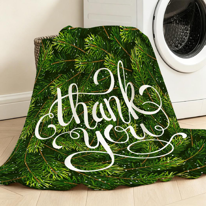 Jeté transparent en flanelle de molleton ultra doux, carte-cadeau des Fêtes avec imprimé recto, Throw 50" x 60"