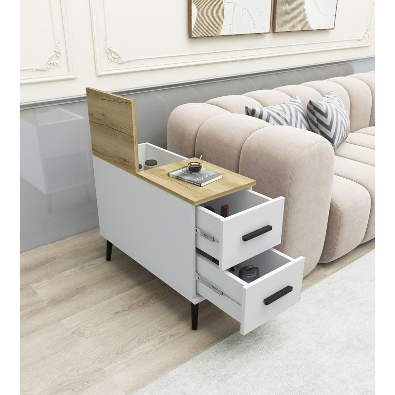 Siyan End Table, White, Delta