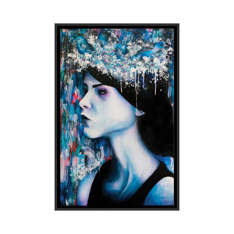 « homesick », impression sur toile, H 26 po x l 18 po x P 1,5 po, Toile avec cadre noir