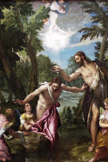 Impression d’art graphique « the baptème » par veronese de paolo veronese, H 66 po x l 44 po x P 1,5 po