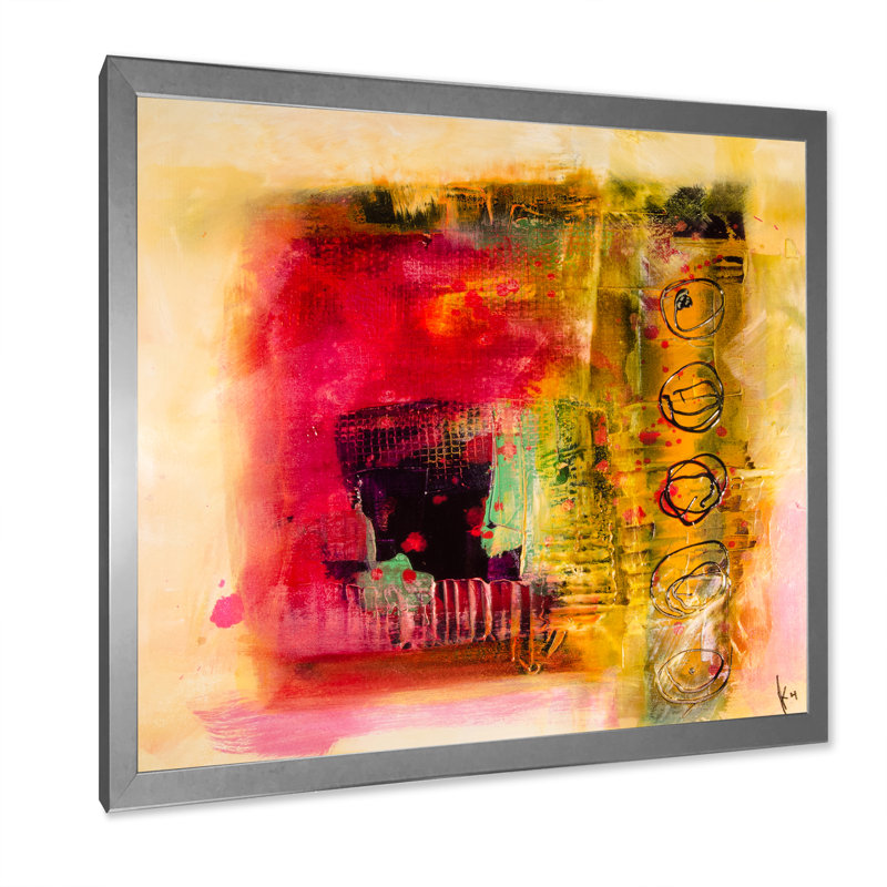 «Modern Energetic Color Dance X», reproduction de cadre photo sur toile, H 30 po x l 30 po x P 1 po, Cadre photo argenté