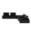 Canapé modulaire 5 pièces en velours avec repose-pieds noir-1262723870