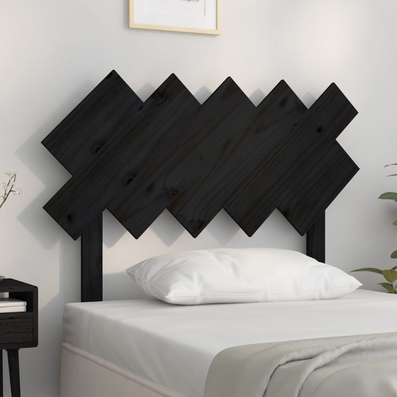 Solid Wood Headboard, Grey, 90 x 190 cm