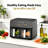 10QT Dual Air Fryer, 2×5QT Double Basket with Digital Touchscreen, Easy-View Window, SyncCook Function, 1700W, Cook 2 Dishes at Once for Family of 4-6