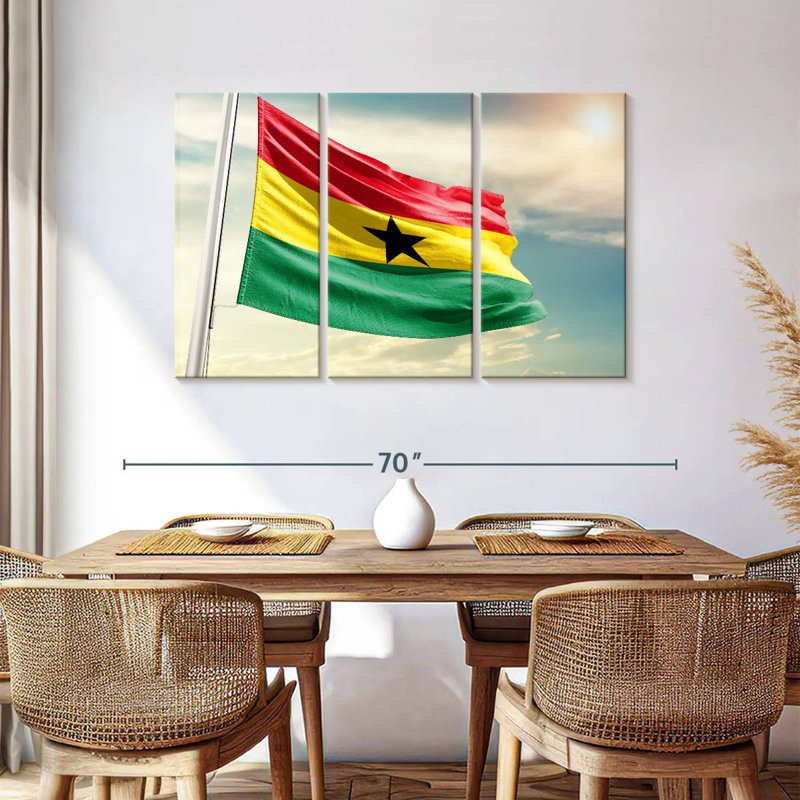 Borges Waving Ghana Flag, 36" H x 57" W