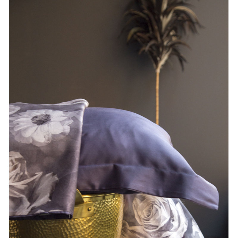 Ensemble de housse de couette 100% coton mauve / blanc Abdulhadi, Housse de couette 63 "x 87" + 2 pièces supplémen