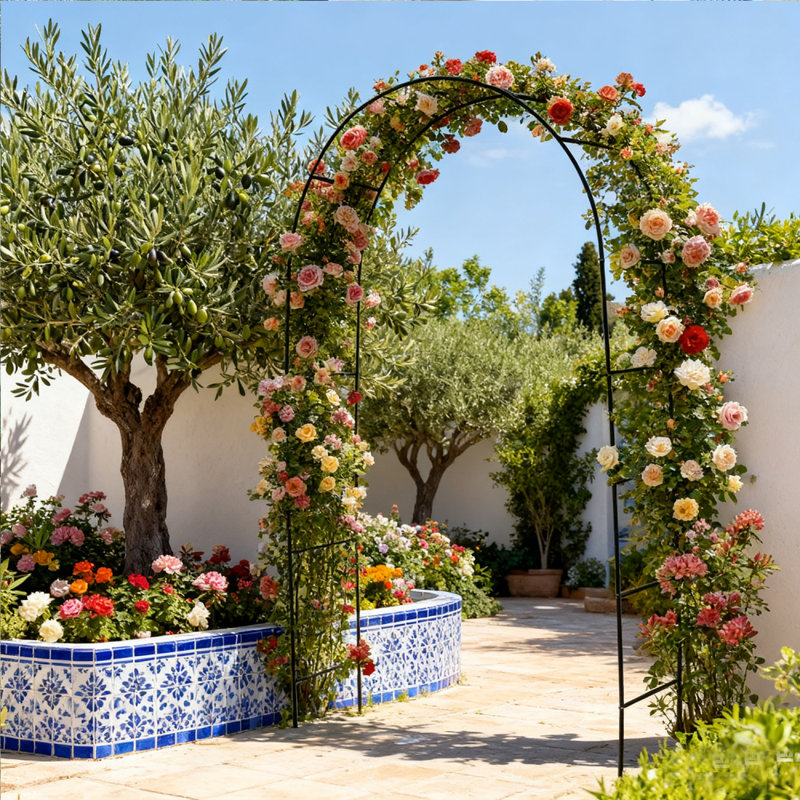 Tonnelle de jardin en métal pour l'extérieur, Noir