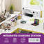  Bureau clouté en L avec structure en métal et tiroir de rangement-1069500478