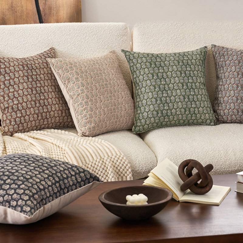 Housse de coussin Rapallo, Vert minéral, H 18 po x l 18 po