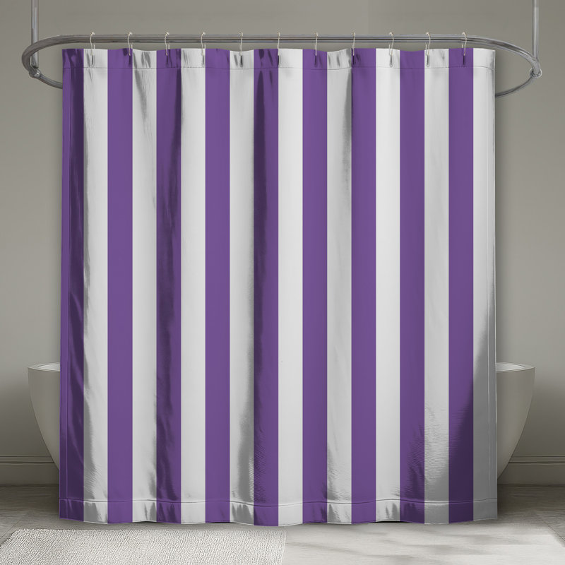 Vertical Purple Stripes Shower Curtains Extra Long, 70 po l x 72 po H