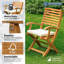 Ensemble de 2 coussins d'extérieur en acacia, finition teck, entièrement assemblé, beige