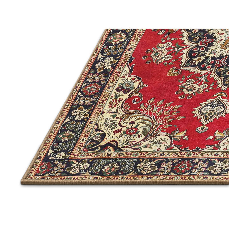 Tapis traditionnel rouge / beige, Rectangle 2 pi x 3 pi