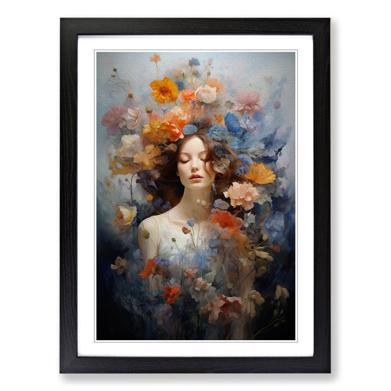 Wildflowers Contemporary - Framed Print, 64cm H x 46cm W x 2cm D, Black
