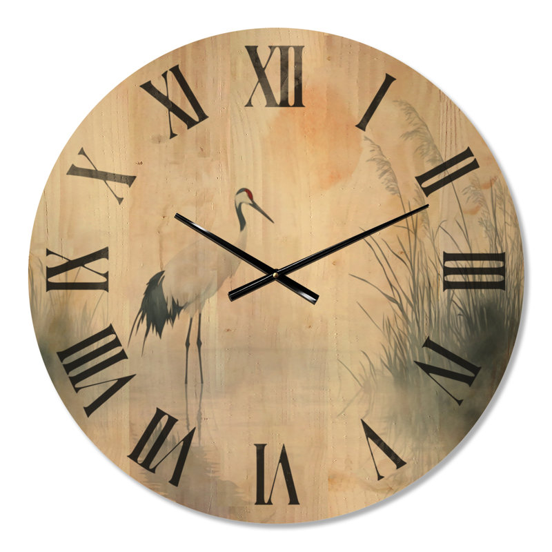 Très grande horloge murale en bois, Medium