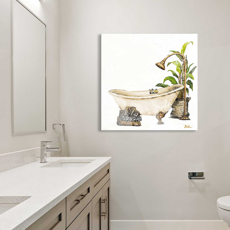 «Le Tub II» par Patricia Pinto, reproduction, Toile tendue, H 24 po x l 24 po x P 1,5 po