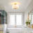  Thornhill 5 - Light Dimmable Fabric Drum Semi Flush Mount Ceiling Light for  Entryway