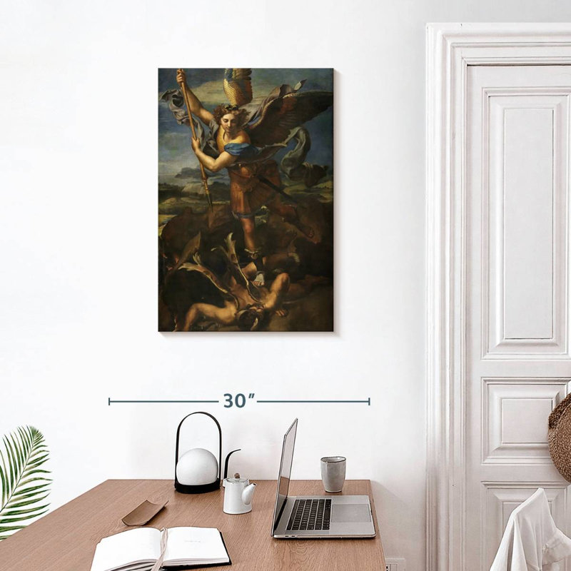 Leisha St. Michael vaincre Satan, H 30 po x l 20 po