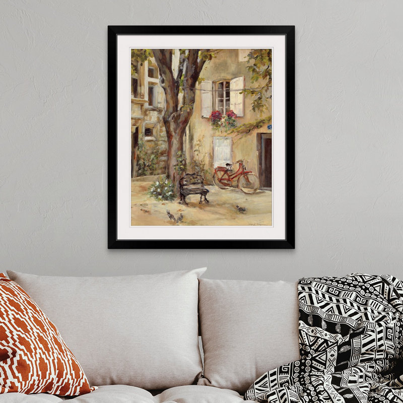 Provence Village I, reproduction d'art, H 38 po x l 32 po x p 1 po, Cadre noir