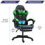 Inbox Zero Adjustable Reclining Ergonomic Faux Leather Swiveling PC & Racing Game Chair-1969139408