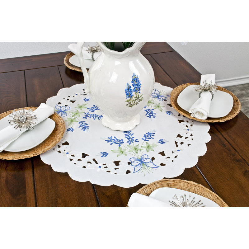 Edminas Blue Bonnet Table Topper/Doily (23" Round)