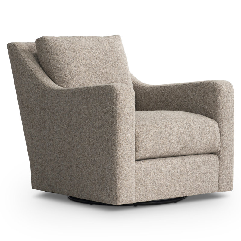 Plush Upholstered Swivel Armchair