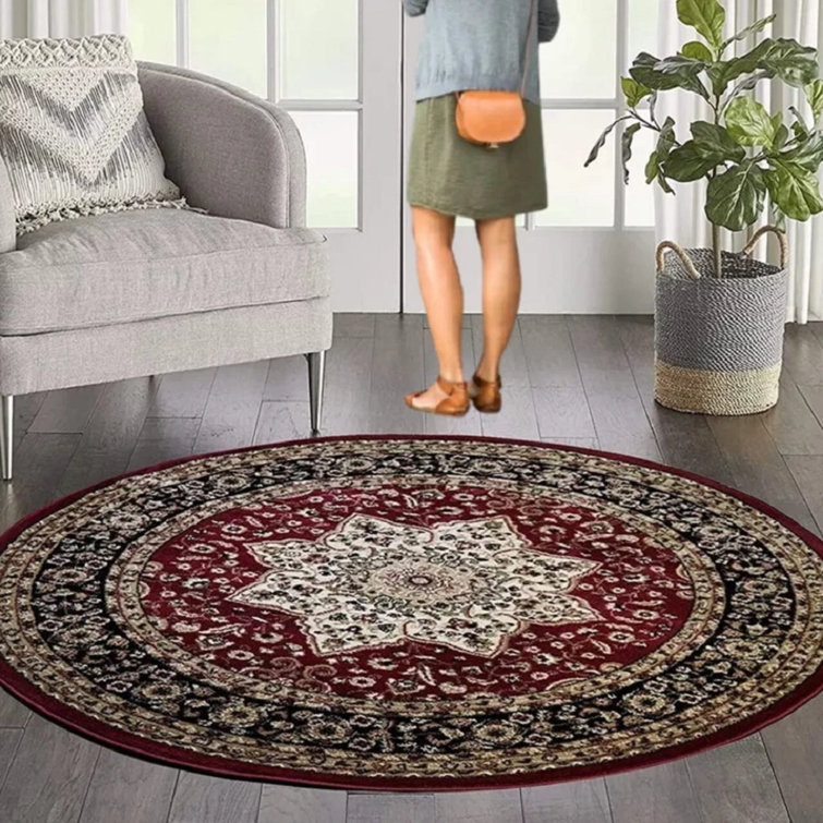 Round Geometric 120cm X 120cm Indoor / Outdoor Area Rug