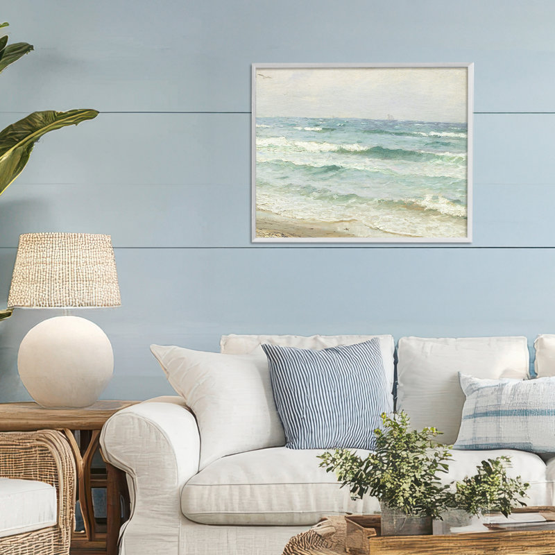 Vagues rétro sur le rivage, estampe numérique, conception par Leah Straatsma, H 16 po x l 20 po