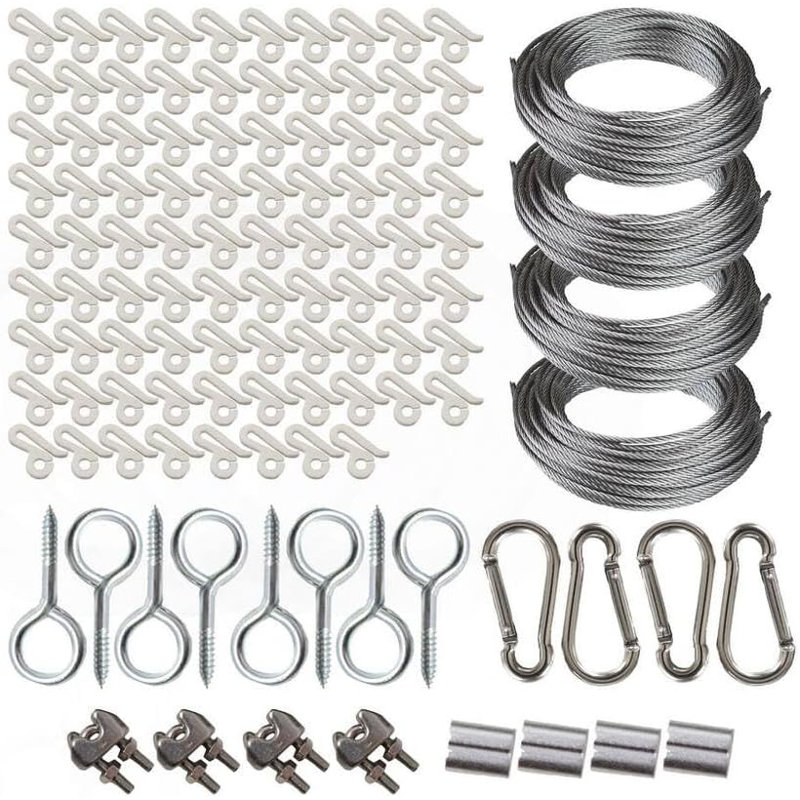 200 Ft. Prodec Complete Cable Wire Outdoor Patio Light Kit