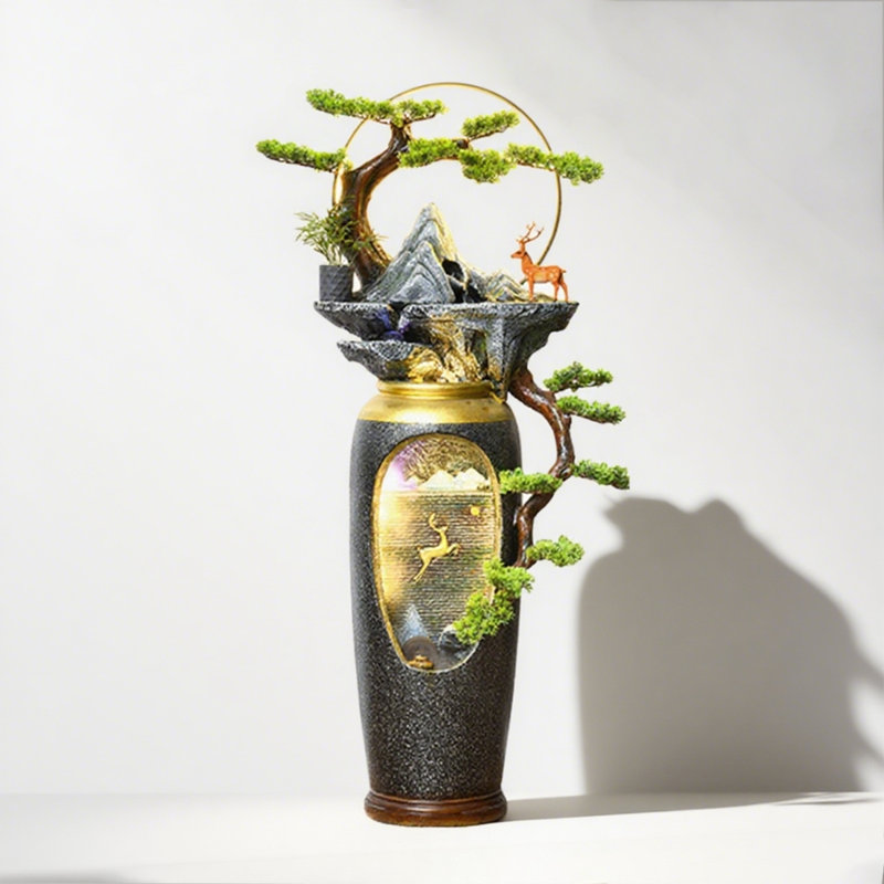 High-end Artistic Flowing Water Ornament, 61.42" H x 22.44" W x 13.39" D