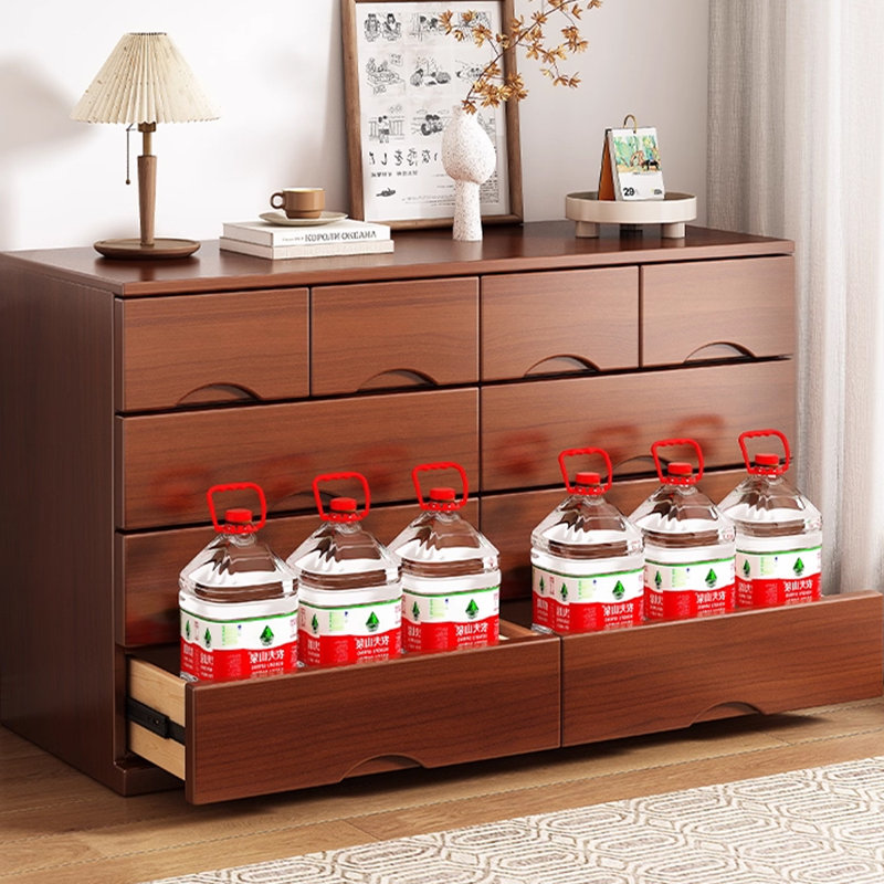 Light-coffee Solid + Manufactured Wood Accent Cabinet