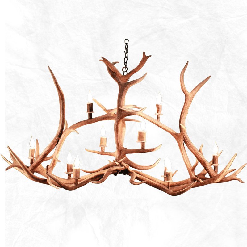 10 - Light Chandelier, Natural Brown