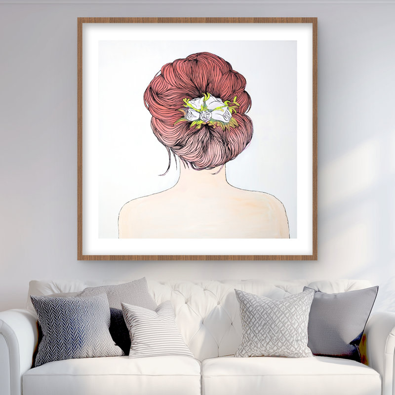 Dame avec des fleurs dans les cheveux | Impression de beauté figurative