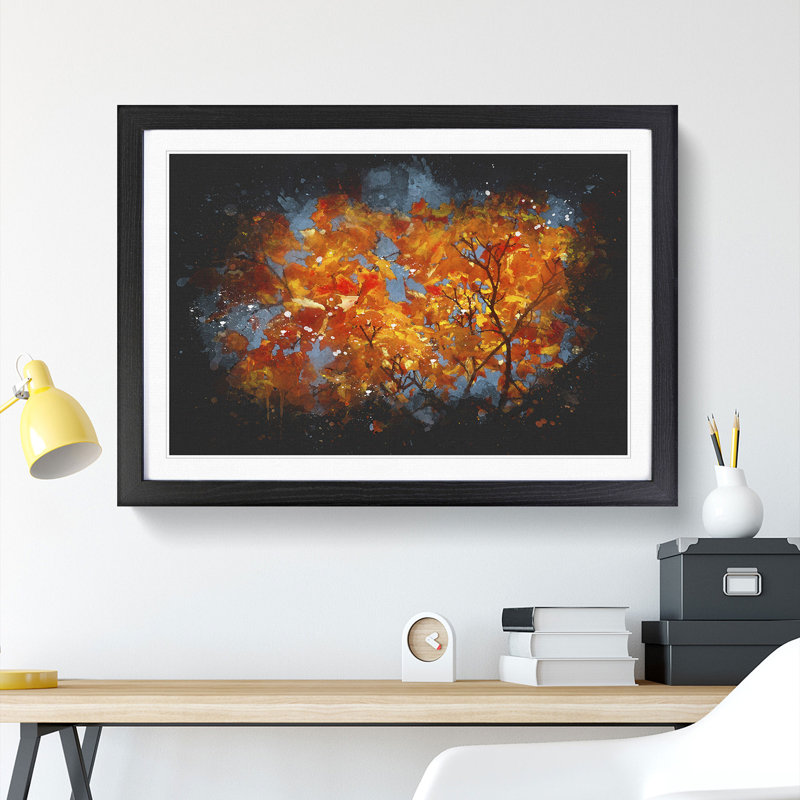 Maple Tree Vol.3 - Picture Frame Graphic Art, 48cm H x 65cm W x 2cm D, Black