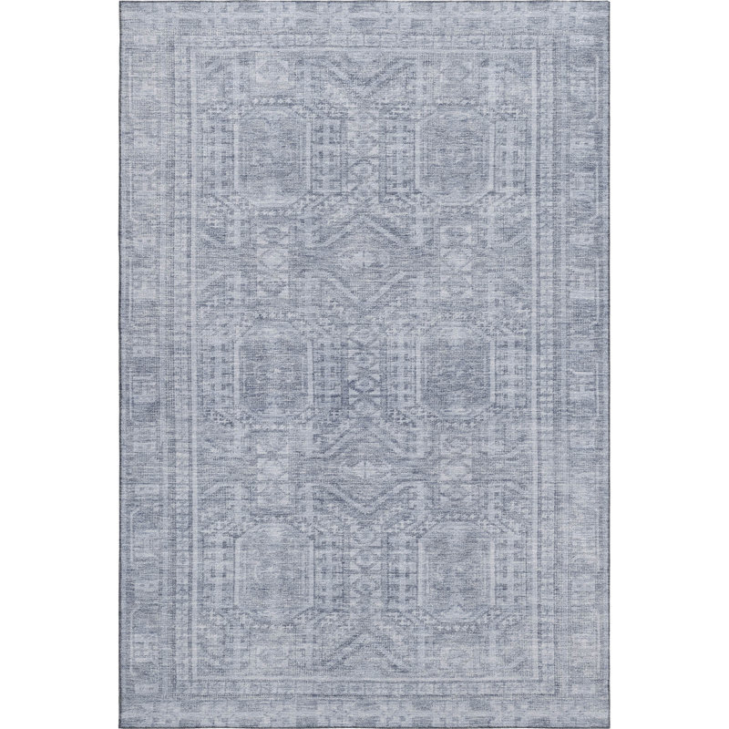 Premium Machine Washable Ashlynn Border Rug, Rectangle 10' x 14'