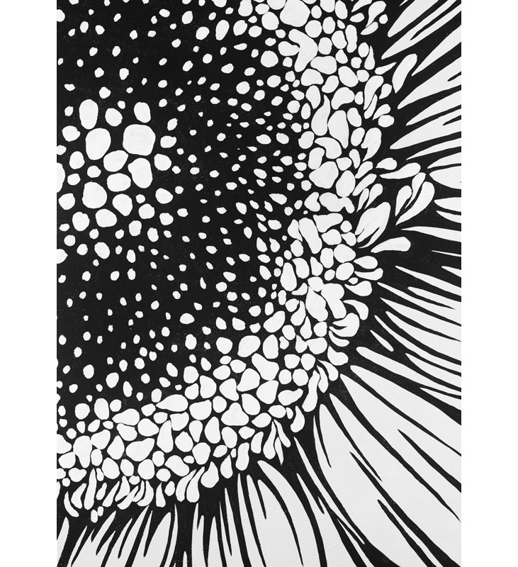 Gerbera Flower Door Mat - Black Livingroom Indoor Outdoor Decor